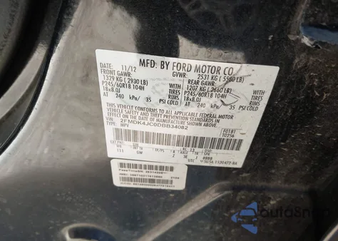 2013 Ford Edge Sel z USA, uszkodzony, nr VIN 2FMDK4JC0DBB34082